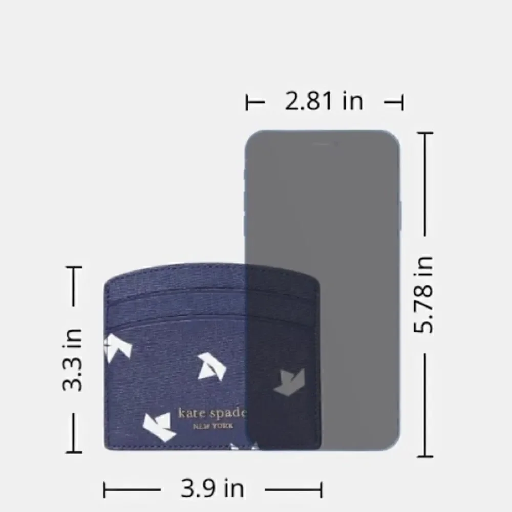KATE SPADE PAPER BOATS CARDHOLDER IN SQUID INK